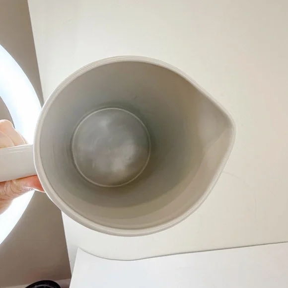 Pier 1 Imports Retired Ceramic Pitcher MCM Retro Off White Black Cross Hatch - Picture 9 of 10